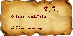 Kulman Tomázia névjegykártya